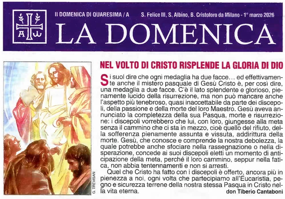 foglietto la domenica 8 marzo 2026